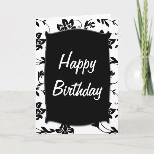 Tarjeta de cumpleaños feliz para negros y blancos