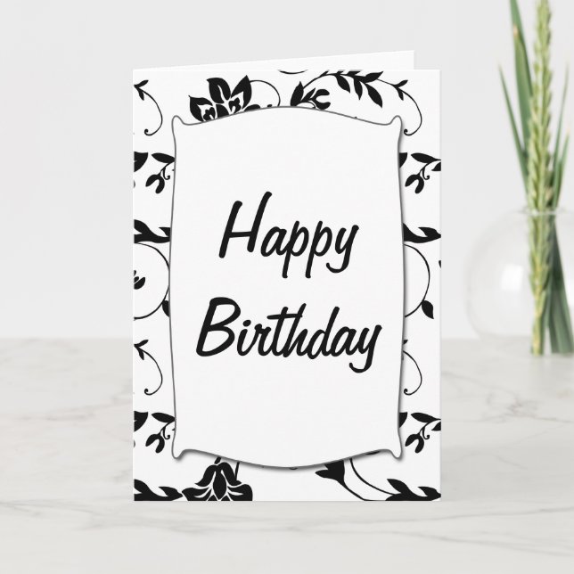 Tarjeta de cumpleaños feliz para negros y blancos (Anverso)