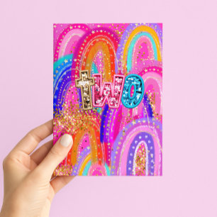 Tarjeta de cumpleaños feliz para niñas 2 años