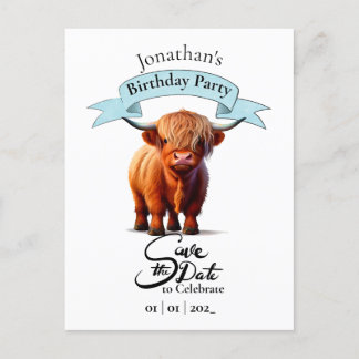 Tarjeta de cumpleaños feliz para niño de vaca