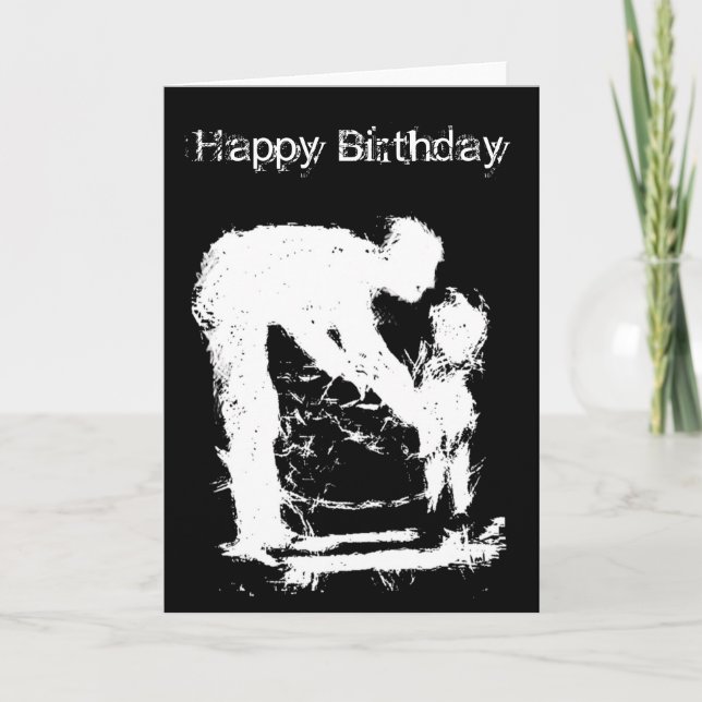 Tarjeta de cumpleaños feliz para padre e hijo (Anverso)