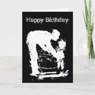 Tarjeta de cumpleaños feliz para padre e hijo