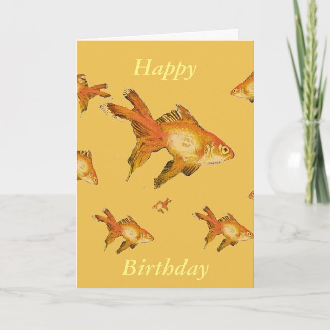 tarjeta de cumpleaños feliz para peces dorados de  (Anverso)