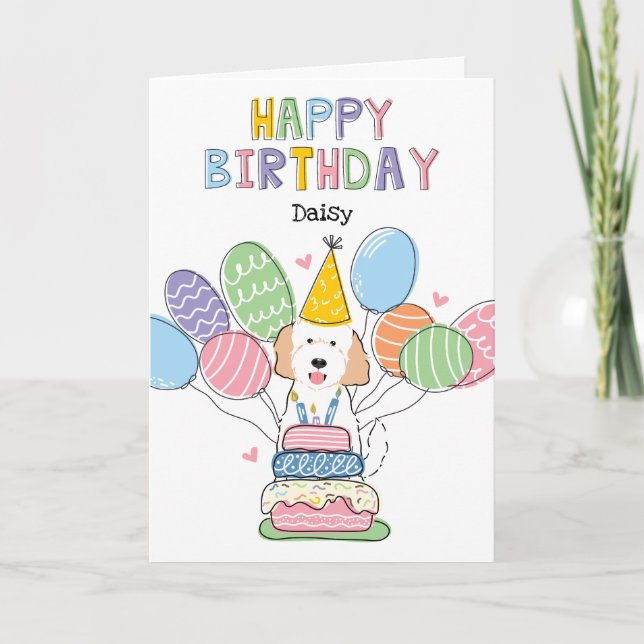 Tarjeta de cumpleaños feliz para perro de Goldendo (Anverso)