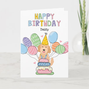Tarjeta de cumpleaños feliz para perro de Goldendo