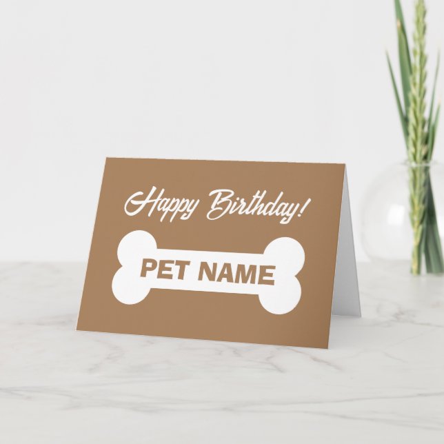 Tarjeta de cumpleaños feliz para perro mascota con (Anverso)