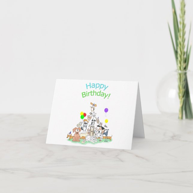 Tarjeta de cumpleaños feliz para perros (Anverso)