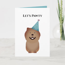 Tarjeta de cumpleaños feliz para perros, juguemos 