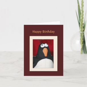 Tarjeta de cumpleaños feliz para pingüinos
