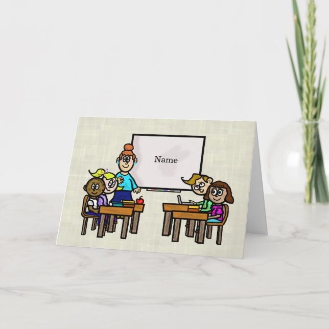 Tarjeta de cumpleaños feliz para profesores y alum (Anverso)