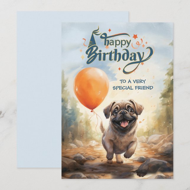 Tarjeta de cumpleaños feliz para un amigo especial (Anverso / Reverso)