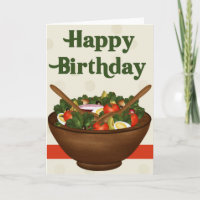 Tarjeta de cumpleaños feliz para vegetarianos sano