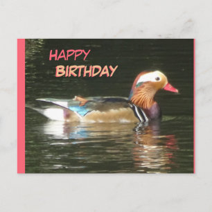 Tarjeta de cumpleaños feliz Pato mandarín