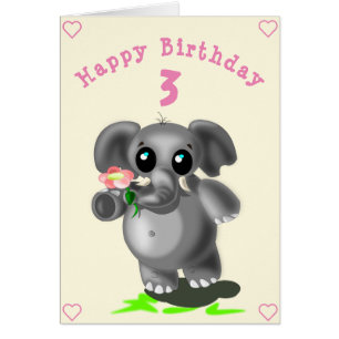 Tarjeta de cumpleaños feliz pequeño elefante - Per