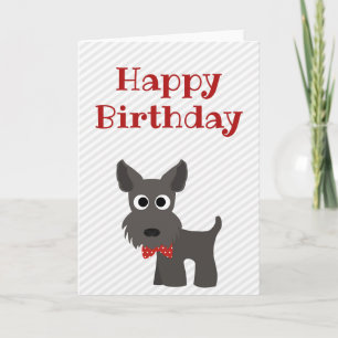 Tarjeta de cumpleaños feliz perro terrorífico esco