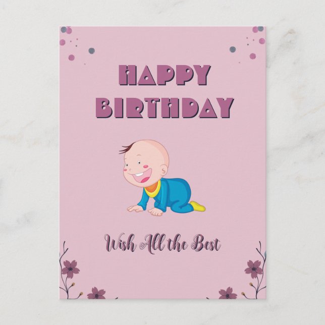 Tarjeta de cumpleaños feliz personalizada con foto (Anverso)