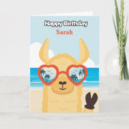 Tarjeta de cumpleaños feliz personalizada - Llama 