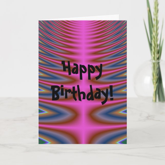 Tarjeta de cumpleaños feliz Pink Tie Dye (Anverso)
