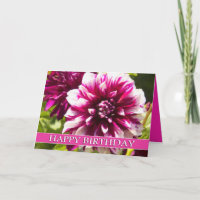 Tarjeta de cumpleaños feliz Purple Dahlia Passion