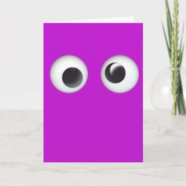 Tarjeta de cumpleaños feliz Purple Googly Eyes (Anverso)