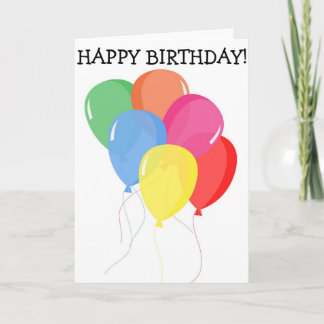 Tarjeta de cumpleaños feliz: seis globos