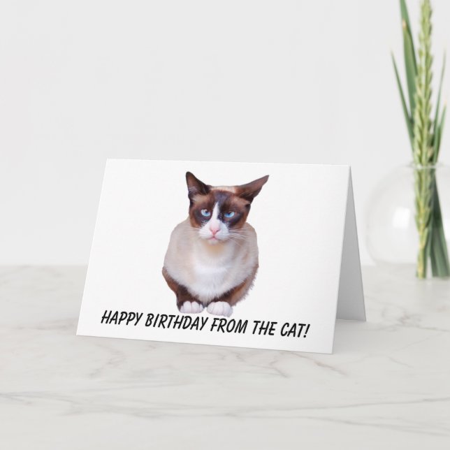 Tarjeta de cumpleaños feliz siamesa (Anverso)