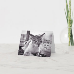 Tarjeta de cumpleaños feliz (tardía): Gato en espe