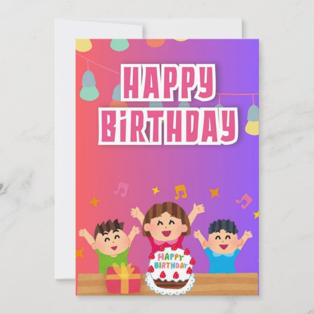 Tarjeta de cumpleaños feliz (tema de familia diver (Anverso)