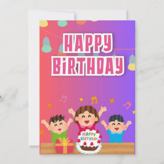 Tarjeta de cumpleaños feliz (tema de familia diver