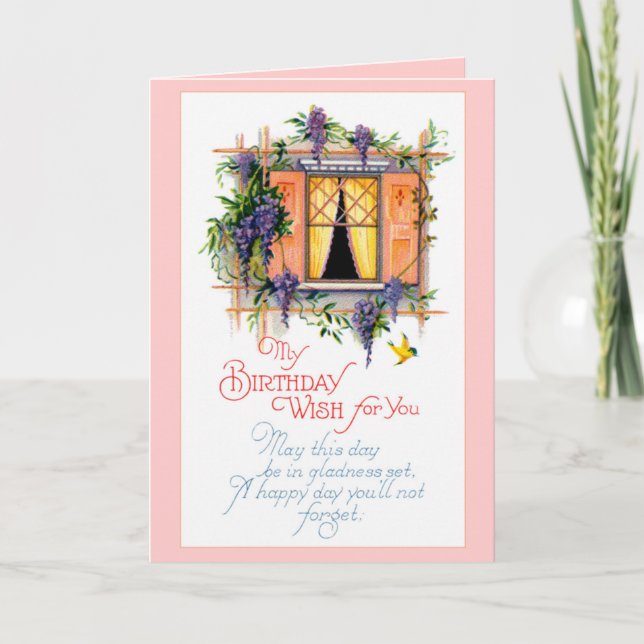 Tarjeta de cumpleaños feliz - Vintage (Anverso)