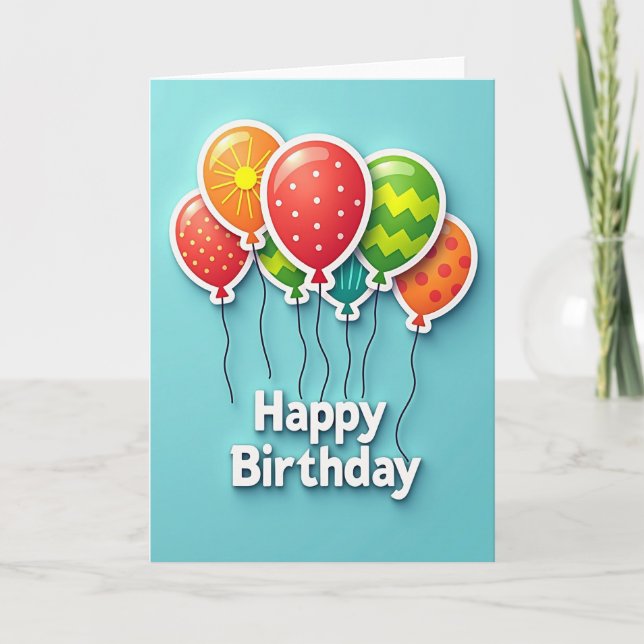 Tarjeta de cumpleaños feliz Zigzag (Anverso)