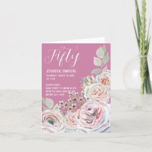 Tarjeta de cumpleaños femenina doblada con acuarel