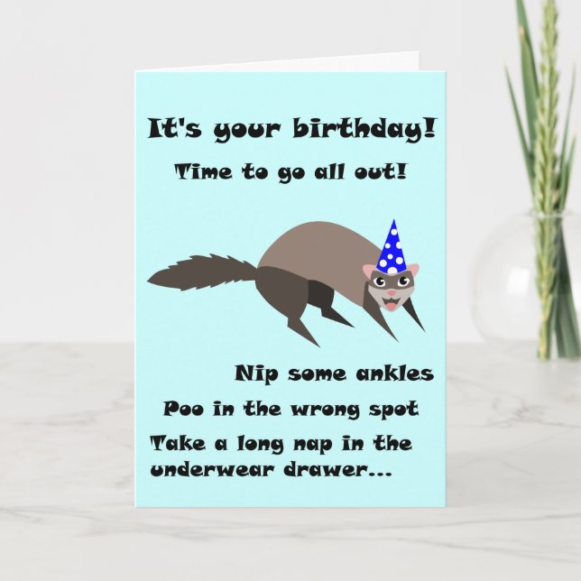 Tarjeta de cumpleaños Ferret (Anverso)