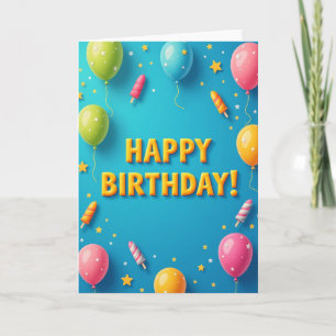 Tarjeta de cumpleaños festiva azul