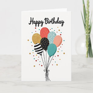 Tarjeta de cumpleaños festiva brillante