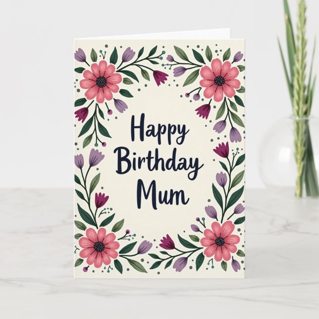 Tarjeta de cumpleaños festiva cálida (Anverso)