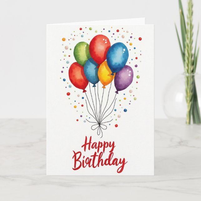 Tarjeta de cumpleaños festiva con confeti (Anverso)