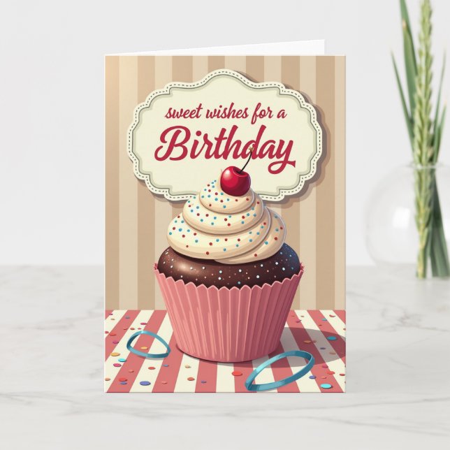 Tarjeta de cumpleaños festiva de perla (Anverso)