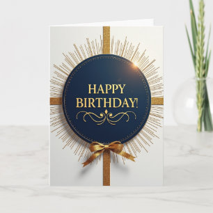 Tarjeta de cumpleaños Festiva de Sol Dorado