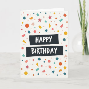 Tarjeta de cumpleaños festiva dibujada a mano