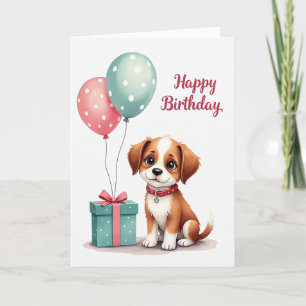 Tarjeta de cumpleaños festiva para perro