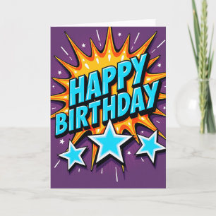 Tarjeta de cumpleaños festiva vibrante