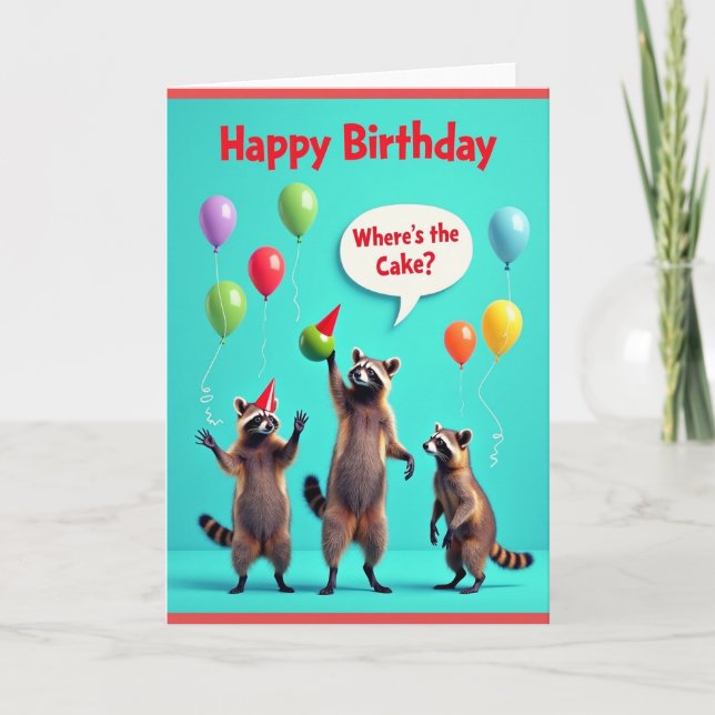 Tarjeta de cumpleaños festiva y peluda (Anverso)