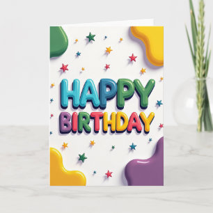 Tarjeta de cumpleaños festiva y regordeta