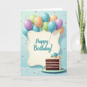 Tarjeta de cumpleaños festoneada festiva