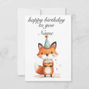 tarjeta de cumpleaños fiesta de zorro