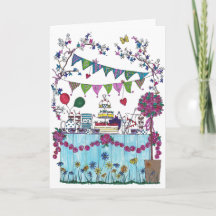 Tarjeta de cumpleaños - Fiesta del jardín