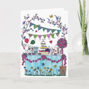 Tarjeta de cumpleaños - Fiesta del jardín