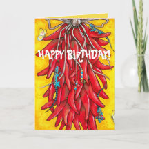 Tarjeta de cumpleaños Fiesta Red Chili Chile Peppe