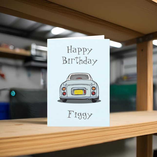 Tarjeta de cumpleaños Figgy de Figaro Pale Aqua Fi (Happy Birthday to your Pale Aqua Figaro! Send them this card. They'll love you even more!)